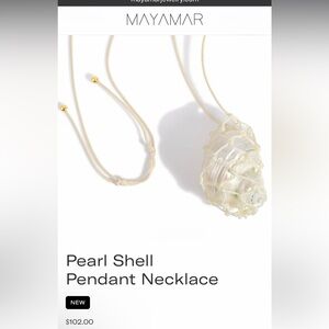 Mayamar Pearl Shell Pendant Necklace - Ivory Cord